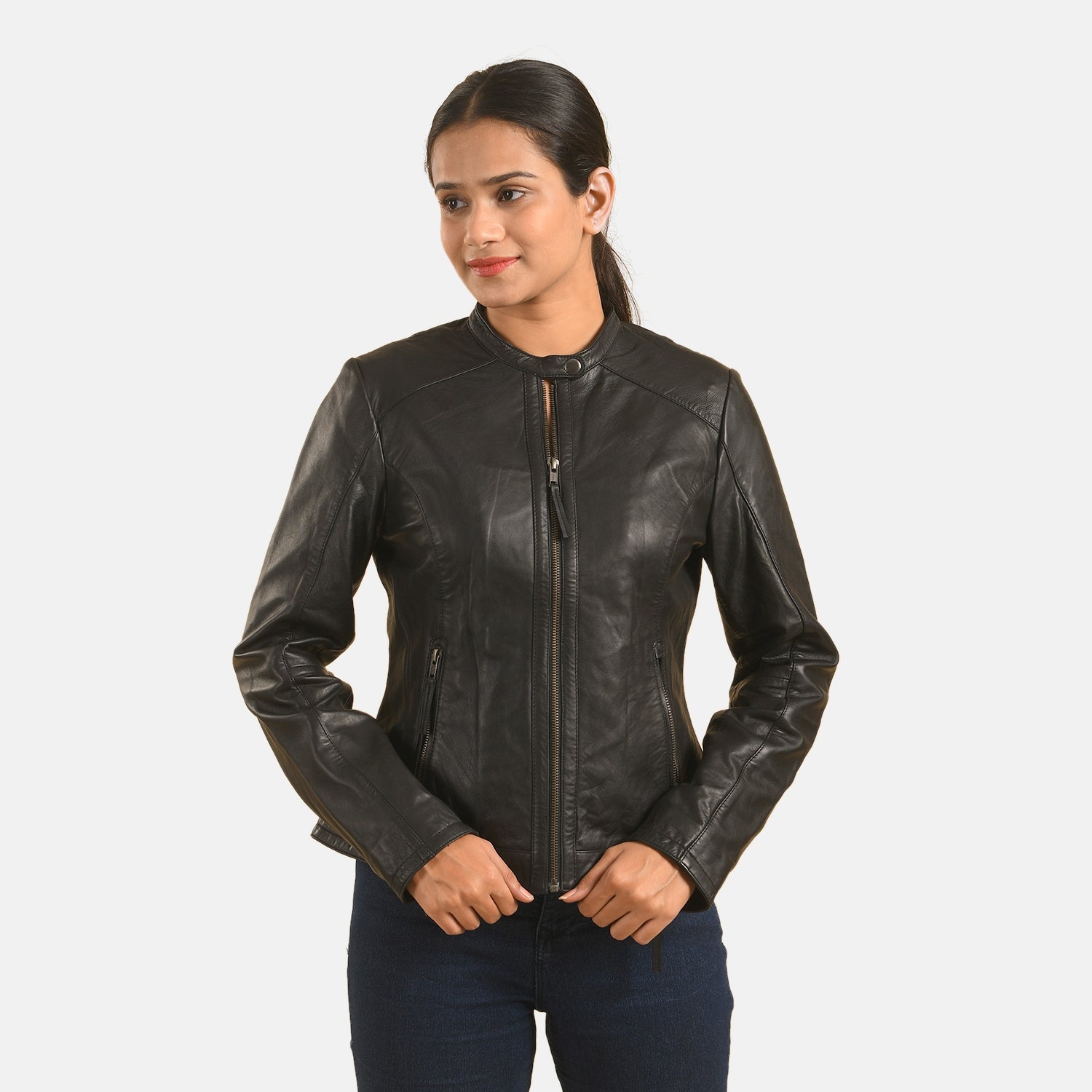 LA MAREY - 100% Lammleder-Jacke, Größe 40, Schwarz