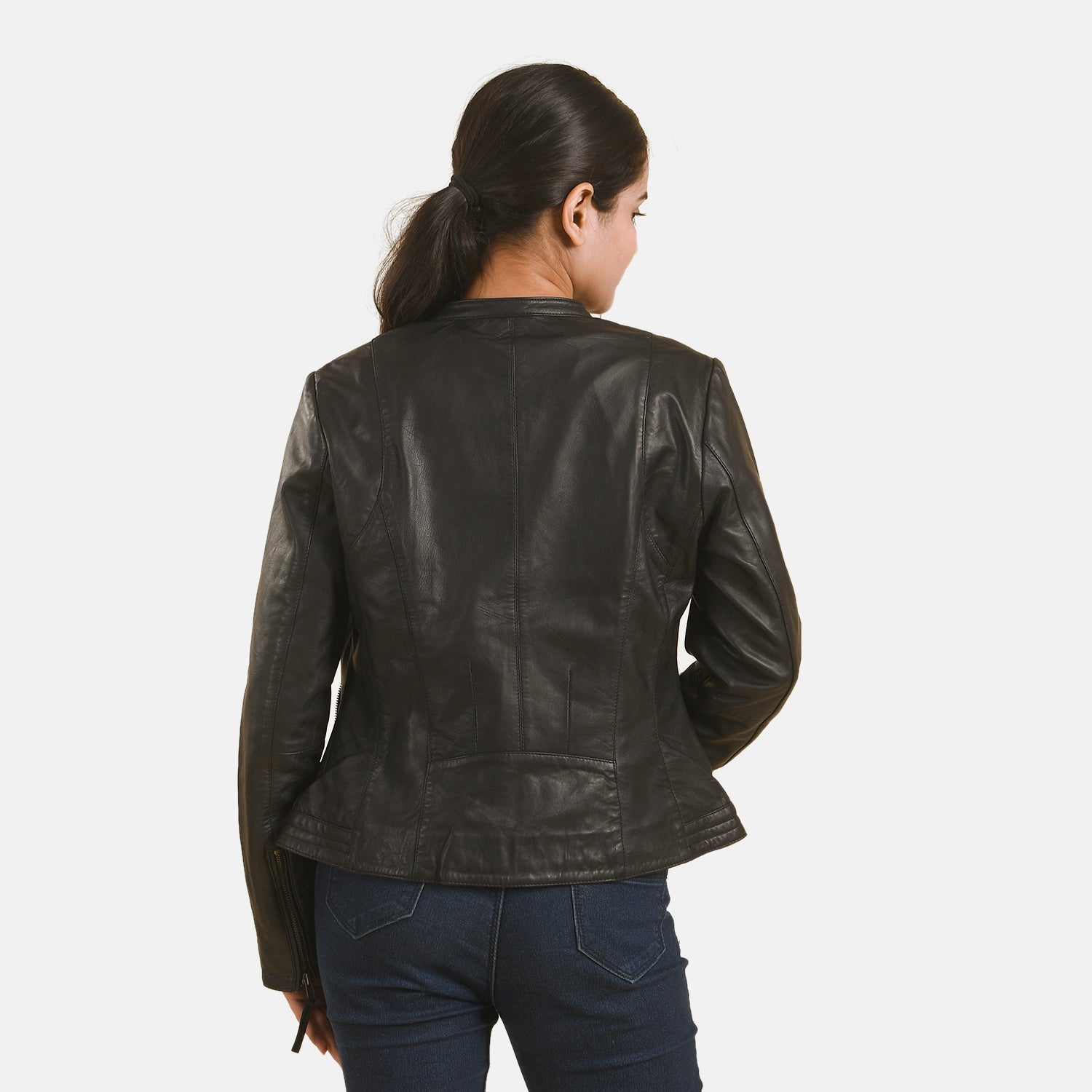 LA MAREY - 100% Lammleder-Jacke, Größe 40, Schwarz
