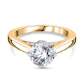 Moissanit Ring 925 Silber 750 Gelbgold Vermeil (Größe 19.00) ca. 1.39 ct