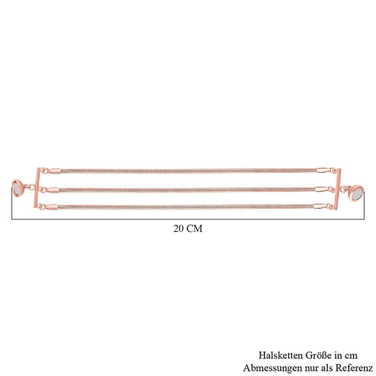 Mehrreihiges Armband, reiner Edelstahl, ca. 20 cm, silberfarben