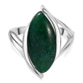 Grüner Aventurin Ring Messing platiniert (Größe 18.00) ca. 8,02 ct