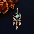 AA Natürlicher, äthiopischer Welo Opal, Weißer Zirkon Anhänger 925 Silber 750 Gelbgold Vermeil ca. 0.40 ct