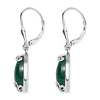 Grüner Aventurin Ohrringe 925 Silber platiniert ca. 5.89 ct