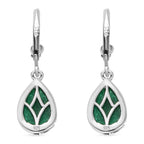 Grüner Aventurin Ohrringe 925 Silber platiniert ca. 5.89 ct