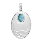 AA Natürlicher grüner Larimar Anhänger 925 Silber Rhodiniert und 750 Gelbgold Vermeil ca. 2.42 ct