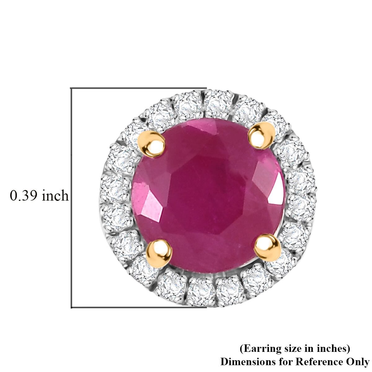 LUXORO zertifizierte und geprüfte AAA Taveta Rubin und i2 Diamant Halo Ohrringe in 417 Gold - 2,40 ct.