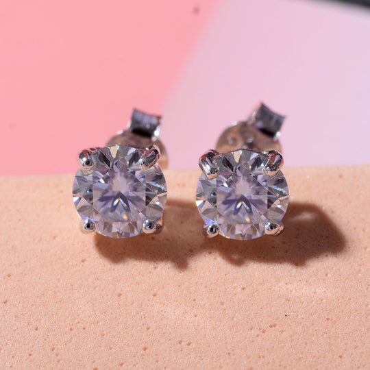 Moissanit Ohrringe 925 Silber rhodiniert ca. 1.49 ct