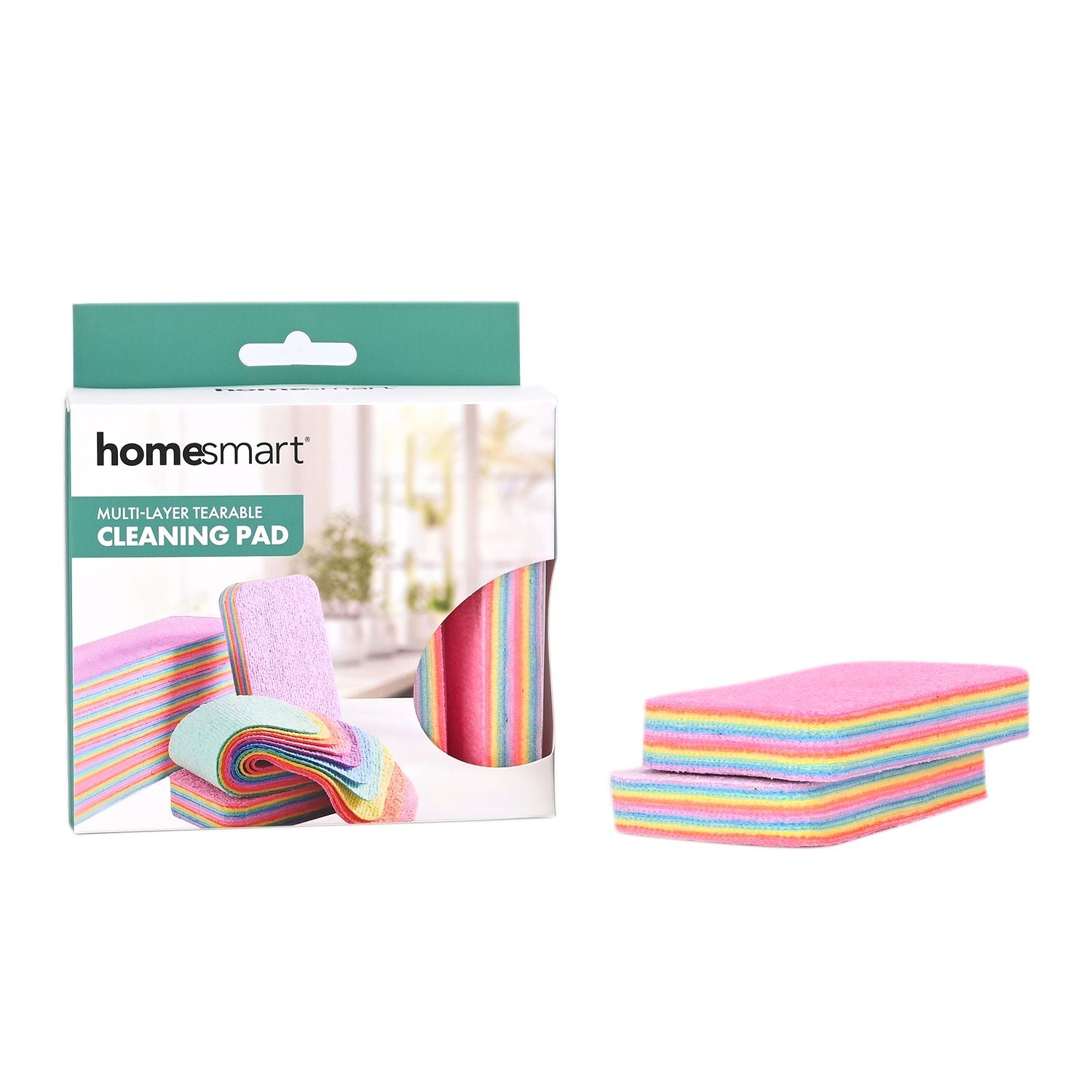 4er-Set Regenbogen-Putztücher, 12-Schicht Mikrofaser-Schwammblock, wiederverwendbar und saugstark