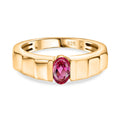Lab Grown Roter Smaragd (Beryll) Ring 925 Silber 750 Gelbgold Vermeil (Größe 20.00) ca. 0.45 ct