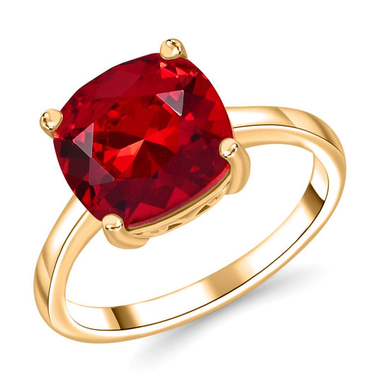 J Francis gefertigt mit SWAROVSKI Siam Farbe Kristall Ring 925 Silber vergoldet