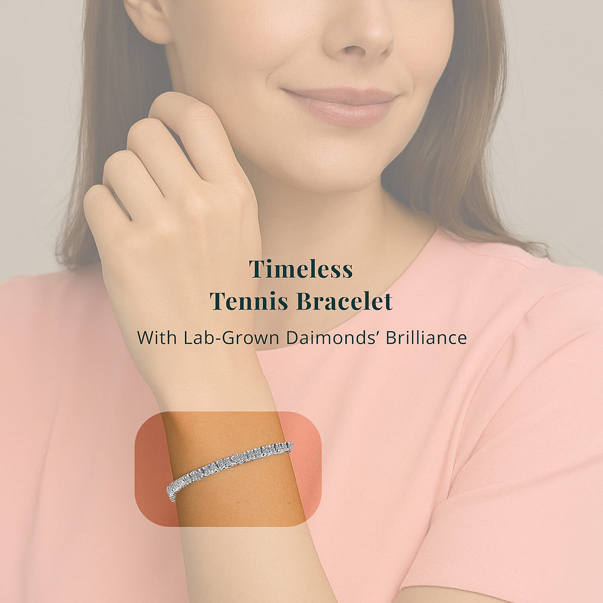 LUXURIANT DIAMOND - Lab Grown Diamant SI Armband ca. 15.25 cm 925 Silber Platiniert ca. 2,00 ct.