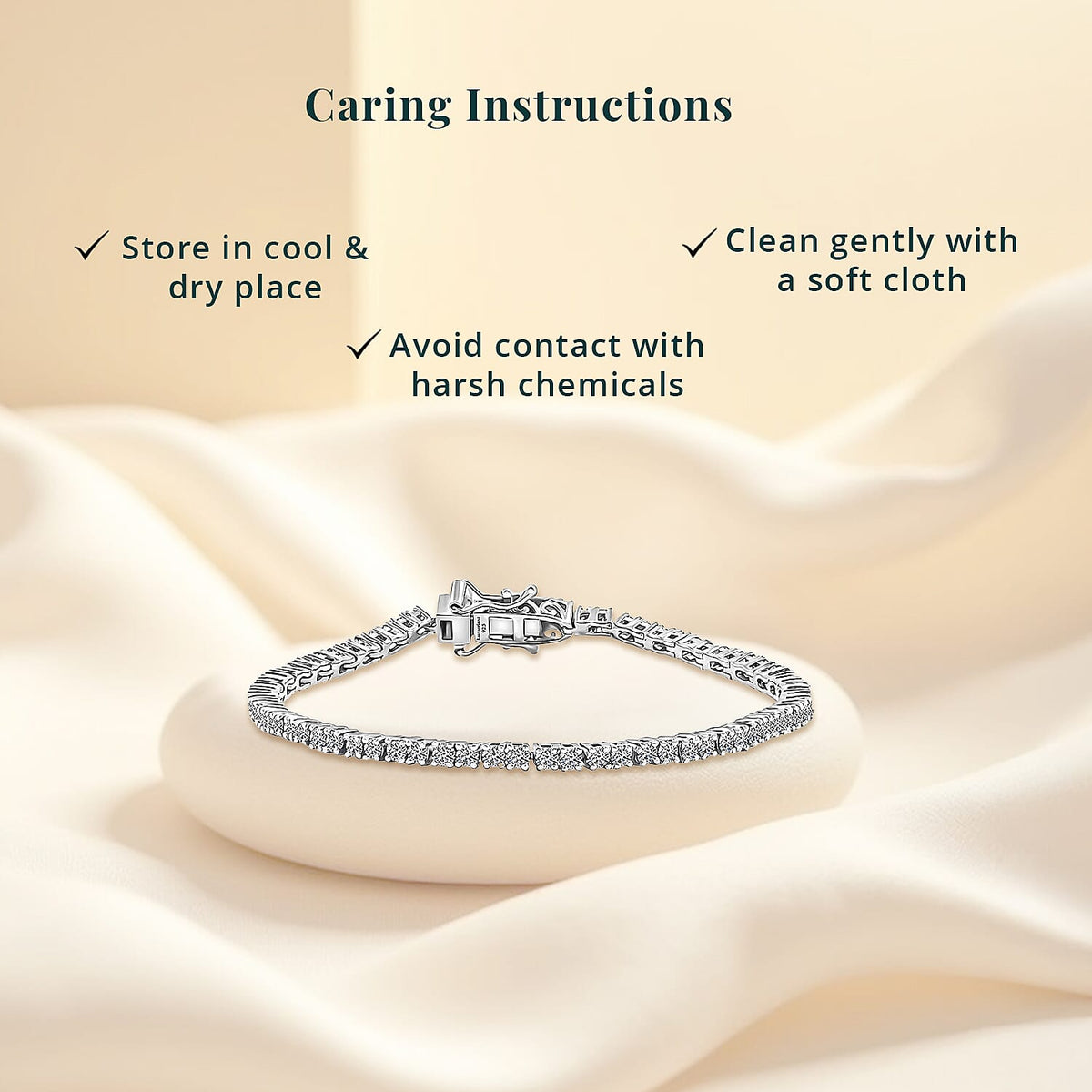 LUXURIANT DIAMOND - Lab Grown Diamant SI Armband ca. 15.25 cm 925 Silber Platiniert ca. 2,00 ct.