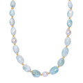 Natürliche, grüne Larimar und Perlen-Halskette, 50 cm - 250 ct.
