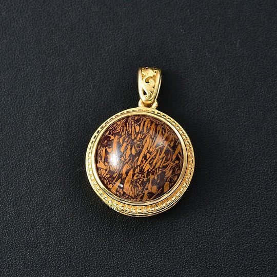 Skript Stein Anhänger, Messing, ca. 14.66 ct