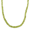 Peridot Halskette ca. 45 cm + 5 cm Extender, 925 Silber 750 Gelbgold Vermeil ca. 90,25 ct.