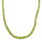 Peridot Halskette ca. 45 cm + 5 cm Extender, 925 Silber 750 Gelbgold Vermeil ca. 90,25 ct.
