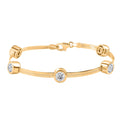 J Francis gefertigt mit SWAROVSKI-  Swarovski Zirkonia Armband, 19cm, 925 Silber 750 Gelbgold Vermeil