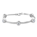 J Francis gefertigt mit SWAROVSKI-  Swarovski Zirkonia Armband, 19cm, 925 Silber rhodiniert