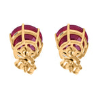 Afrikanischer Rubin (Fissure gefüllt) Ohrringe 925 Silber Gelbgold Vermeil ca. 11,30 ct.