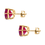 Afrikanischer Rubin (Fissure gefüllt) Ohrringe 925 Silber Gelbgold Vermeil ca. 11,30 ct.