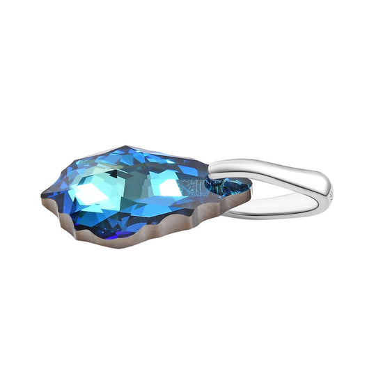 J Francis gefertigt mit SWAROVSKI Bermuda blau Swarovski Kristall Anhänger 925 Silber rhodiniert