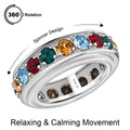 J Francis gefertigt mit SWAROVSKI Aquamarin Swarovski Kristall, Smaragd Swarovski Kristall Ring 925 Silber rhodiniert (Größe 17.00)