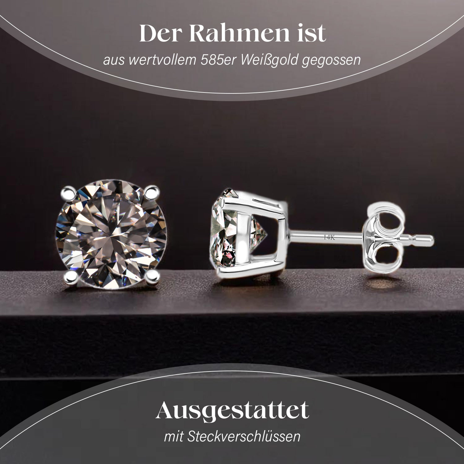 LUXURIANT DIAMOND - Lab-grown Diamant VS-EF SGL zertifiziert Ohrringe, 585 Gold, ca. 2.00 ct