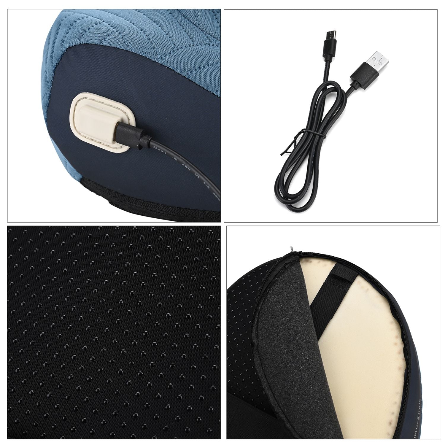 SOULSMART - Shiatzu Kissen für ganzkörper Massage, 2 Modi, 2 Heiztemperaturen, Blau