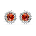 Zertifiziert und geprüft AAA Orange Saphir und Diamant Ohrringe in 585 Gold - 2,18 ct.