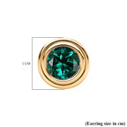 Lab Grown Smaragd Ohrringe 925 Silber 750 Gelbgold Vermeil ca. 1,50 ct.