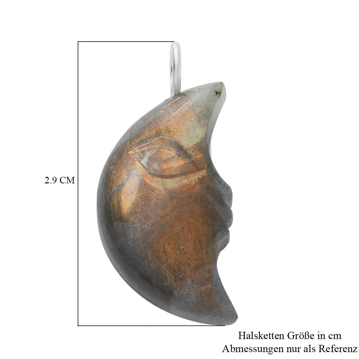 Feuer-Labradorit-Anhänger, 925 Silber ca. 16,47 ct