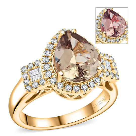 LUXORO AAA Turkizit, Weißer Diamant AGI zertifiziert Ring 585 Gold (Größe 19.00) ca. 3.15 ct
