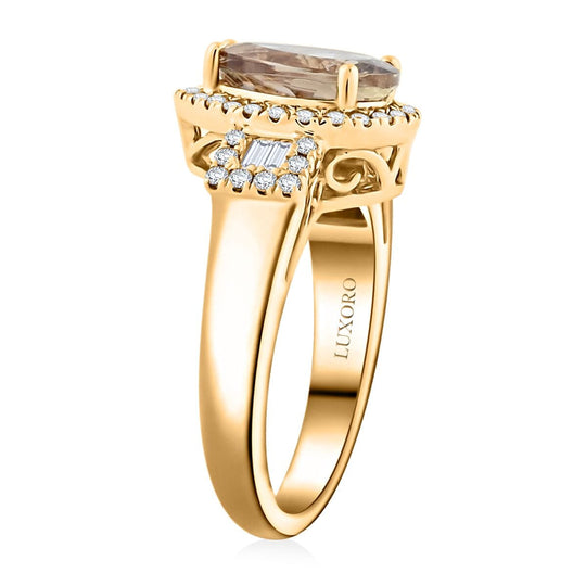 LUXORO AAA Turkizit, Weißer Diamant AGI zertifiziert Ring 585 Gold (Größe 19.00) ca. 3.15 ct