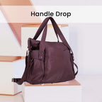 100% echte Leder Handtasche RFID Schutz, 43x28x7,5 cm, Braun