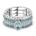 AA Lagunen Apatit Ring 925 Silber rhodiniert (Größe 18.00) ca. 1,87 ct