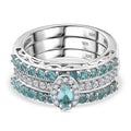 AA Lagunen Apatit Ring 925 Silber rhodiniert (Größe 18.00) ca. 1,87 ct