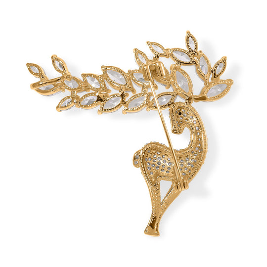 Weißer Zirkonia, Schwarzer Zirkonia Brosche, Nickelfreies Messing