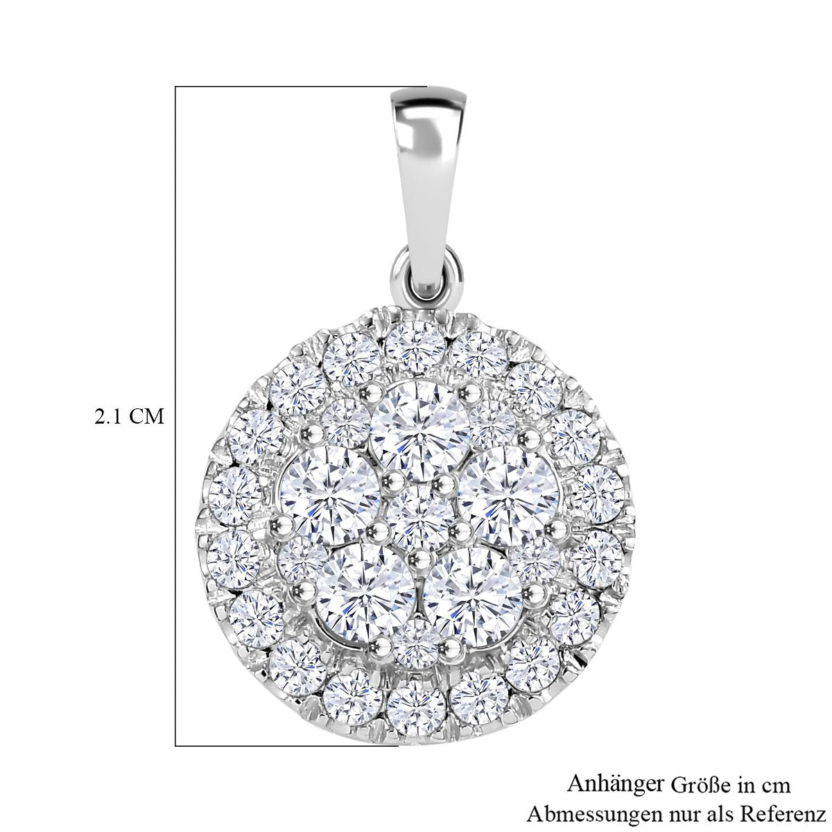 J Francis gefertigt mit SWAROVSKI Zirkonia Anhänger 925 Silber rhodiniert