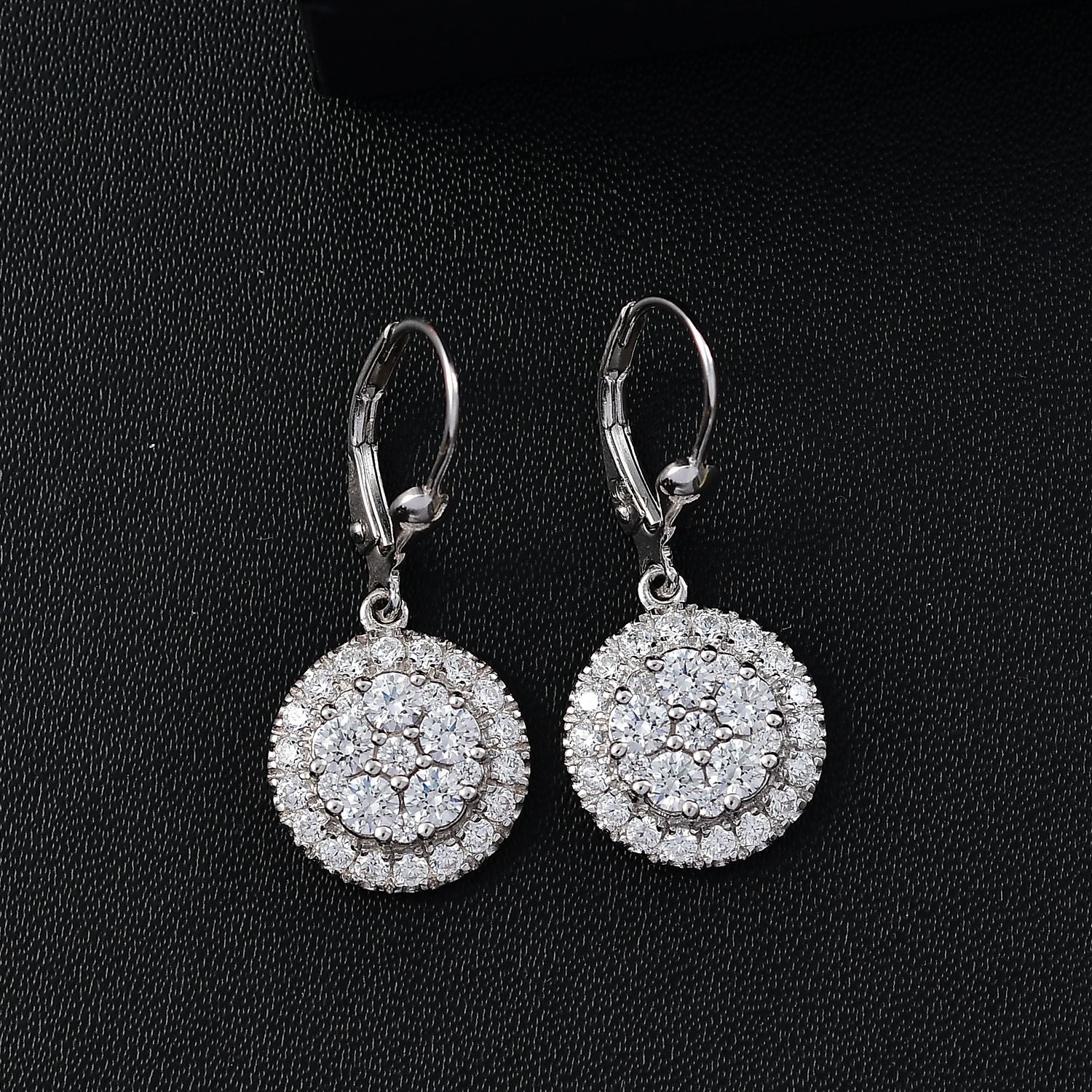 J Francis gefertigt mit SWAROVSKI - Zirkonia Ohrringe 925 Silber rhodiniert