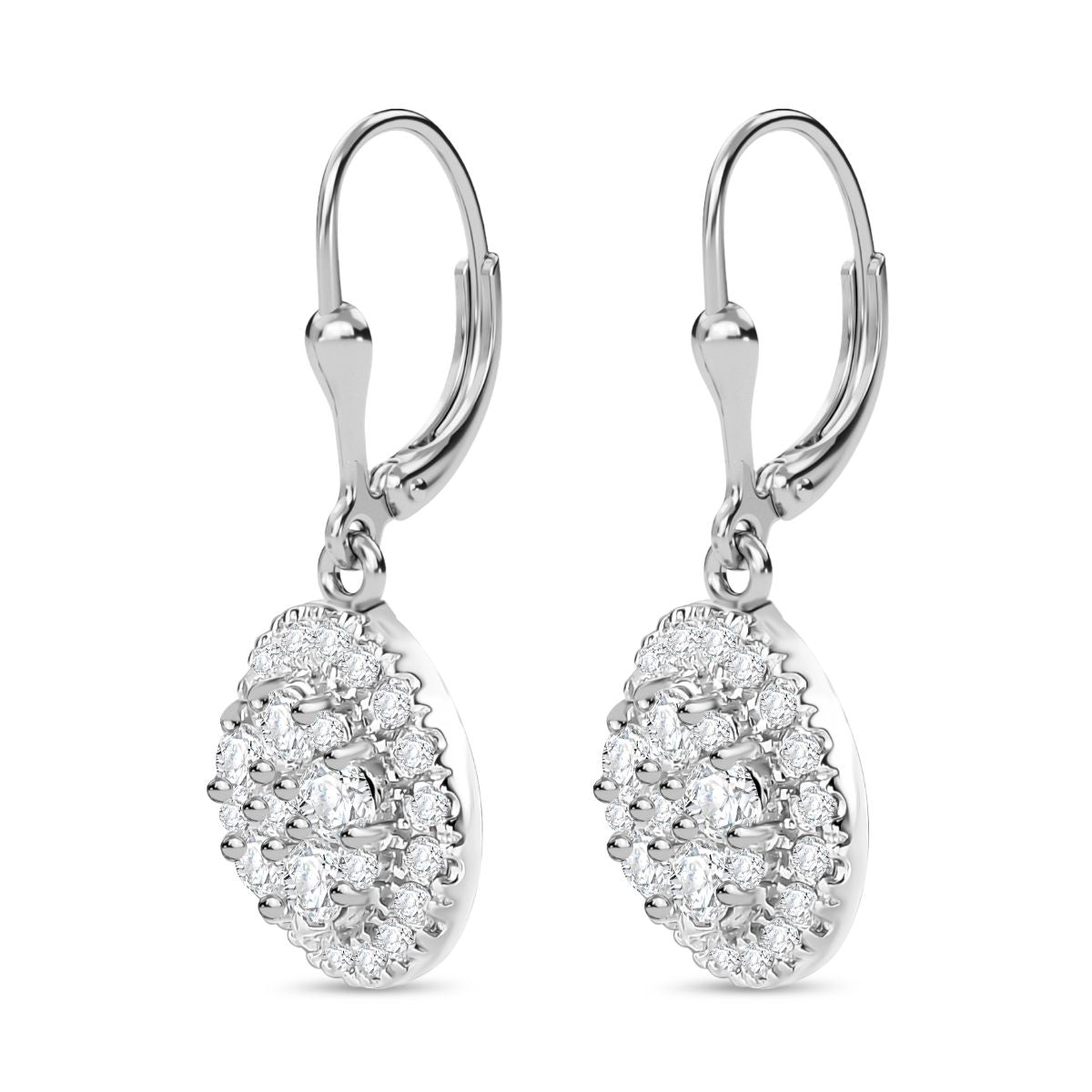 J Francis gefertigt mit SWAROVSKI - Zirkonia Ohrringe 925 Silber rhodiniert