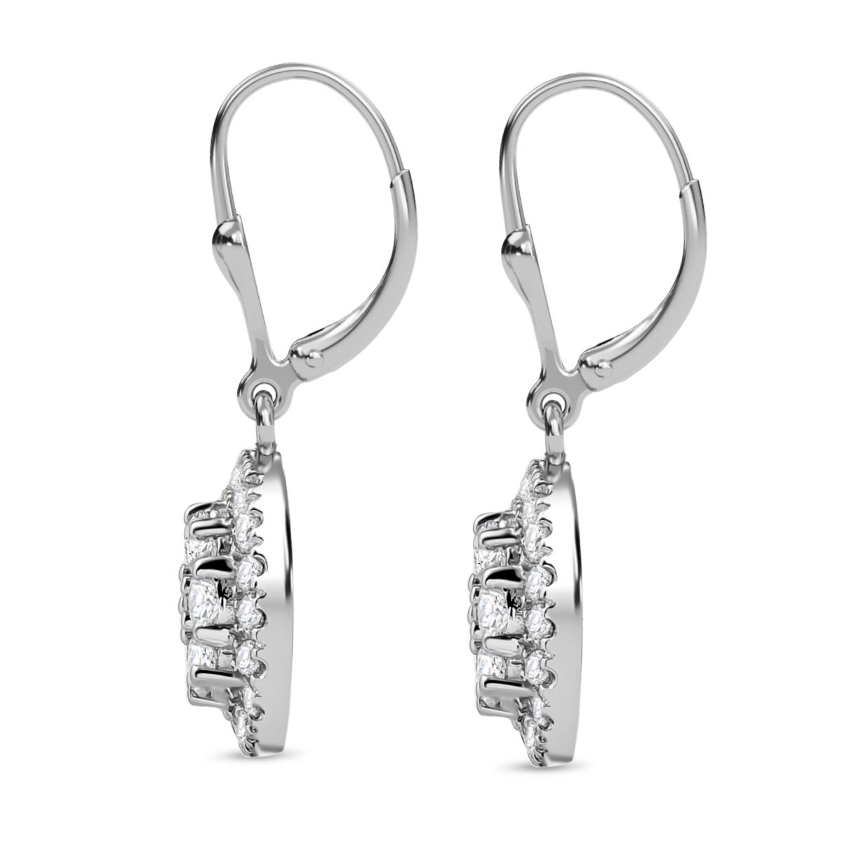 J Francis gefertigt mit SWAROVSKI - Zirkonia Ohrringe 925 Silber rhodiniert