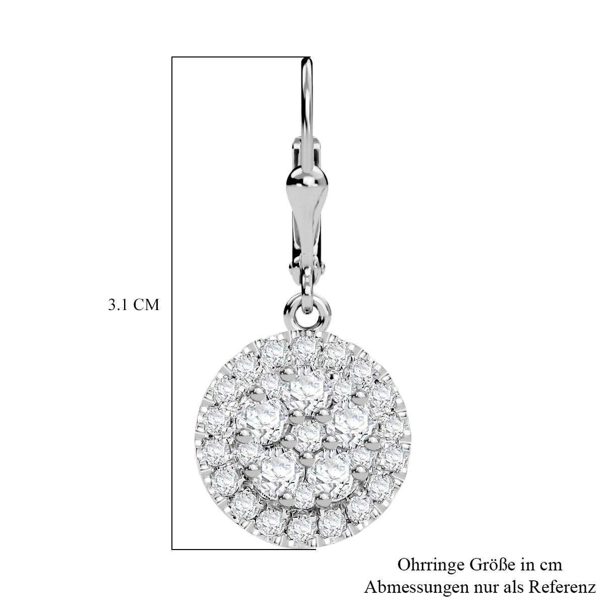 J Francis gefertigt mit SWAROVSKI - Zirkonia Ohrringe 925 Silber rhodiniert