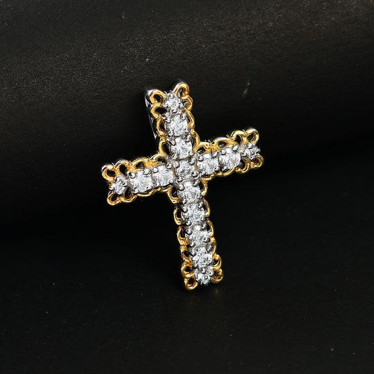 J Francis gefertigt mit SWAROVSKI Zirkonia Anhänger 925 Silber platiniert und vergoldet