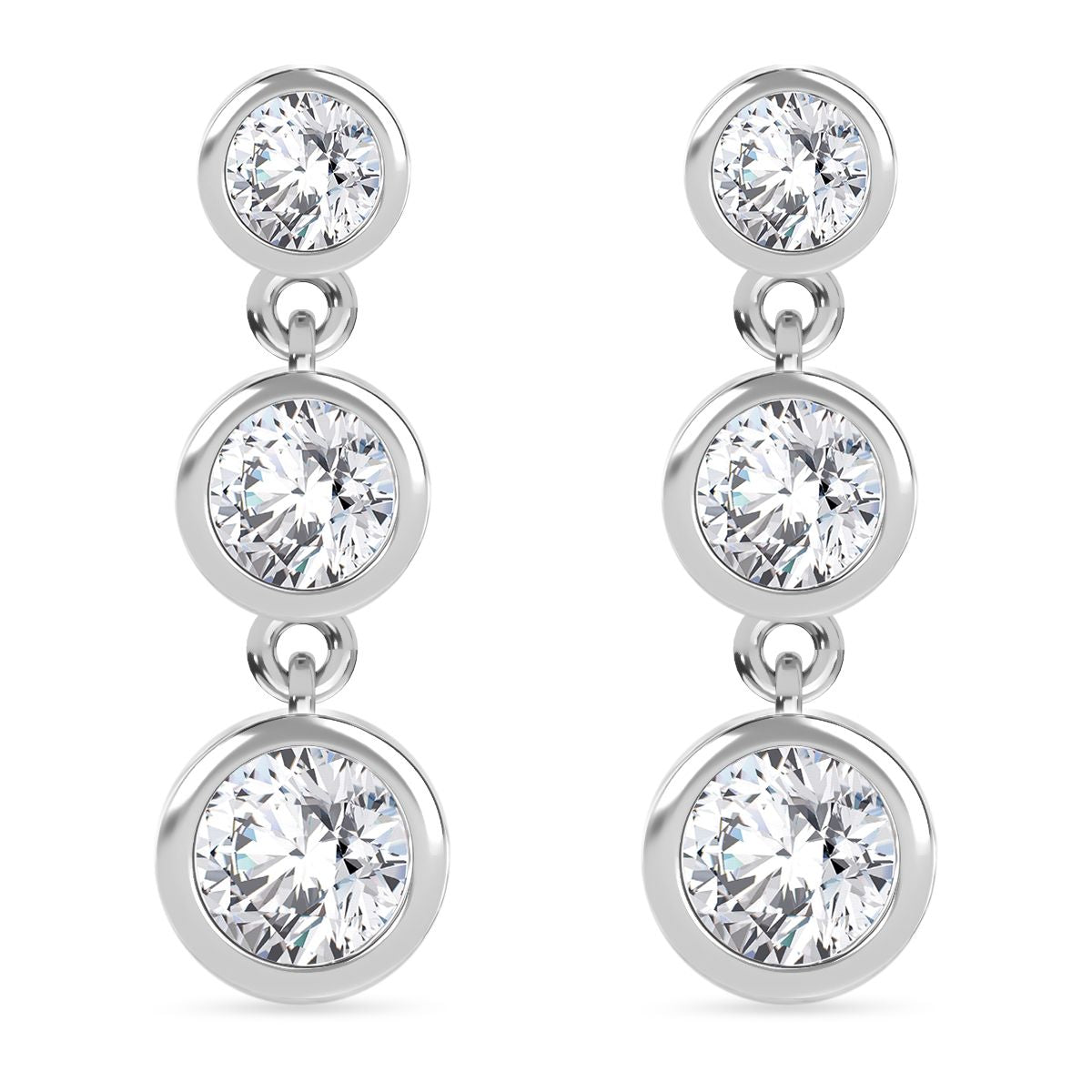 J Francis gefertigt mit SWAROVSKI Zirkonia Ohrringe 925 Silber rhodiniert