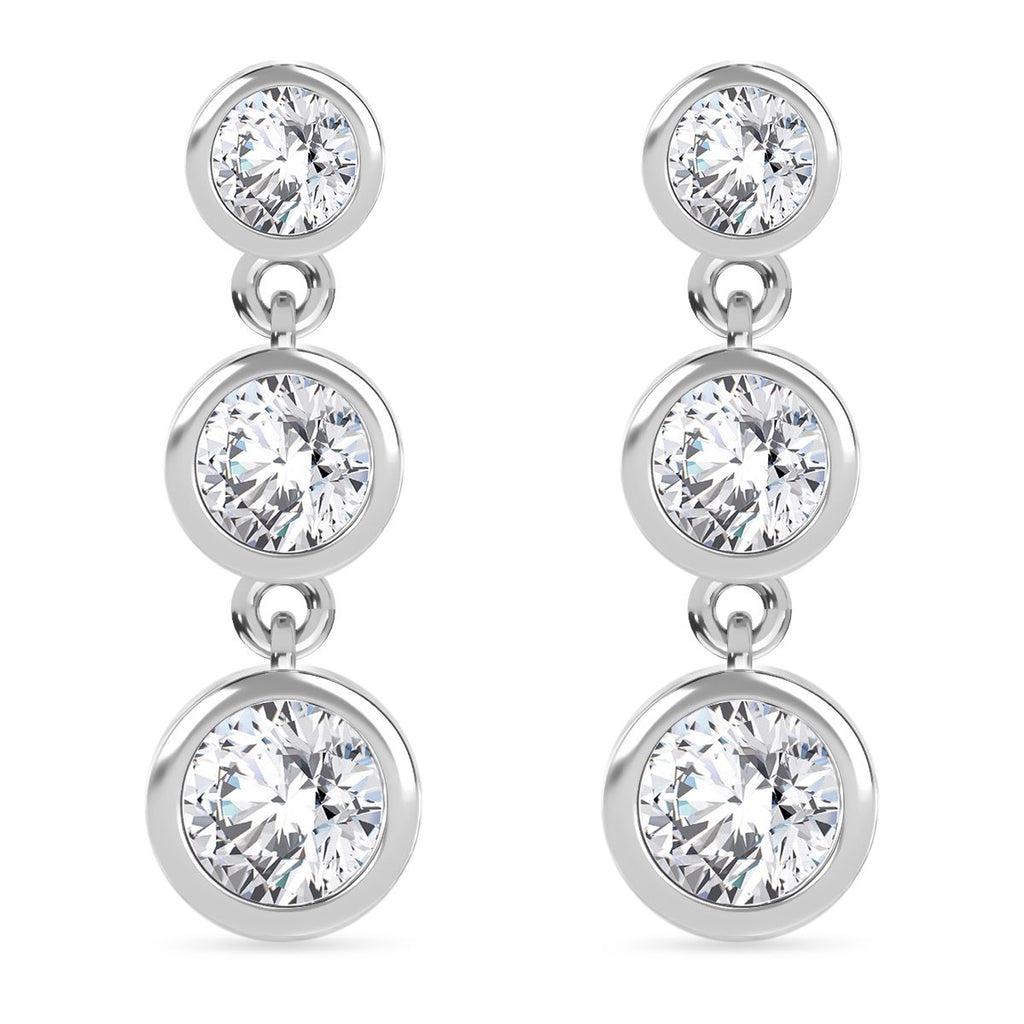 J Francis gefertigt mit SWAROVSKI Zirkonia Ohrringe 925 Silber rhodiniert