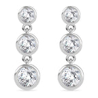 J Francis gefertigt mit SWAROVSKI Zirkonia Ohrringe 925 Silber rhodiniert