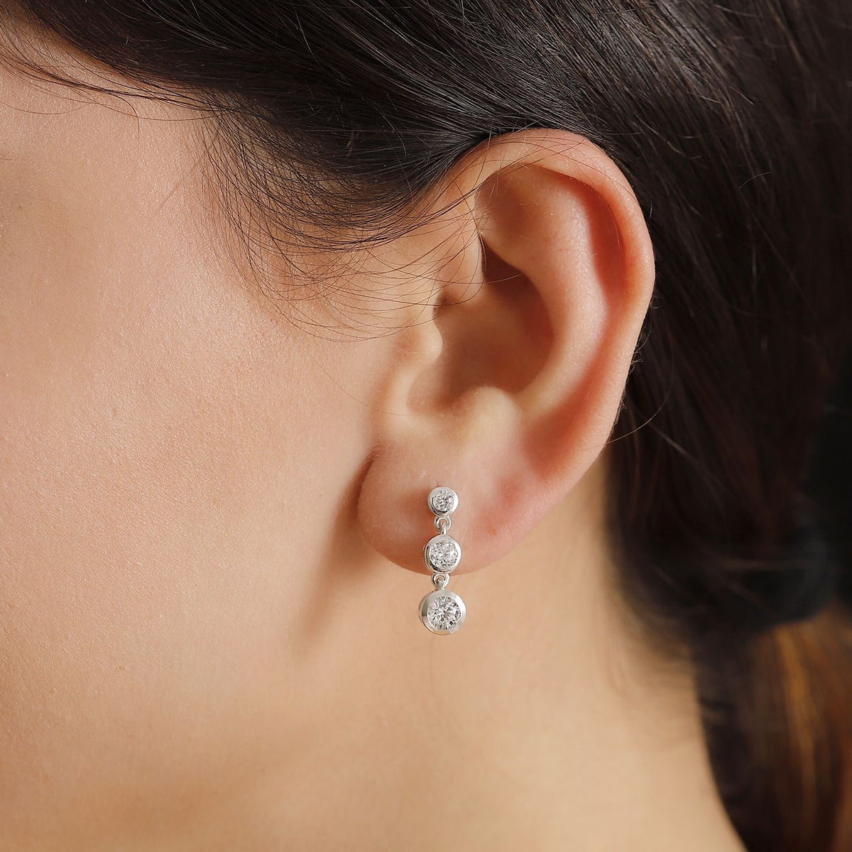 J Francis gefertigt mit SWAROVSKI Zirkonia Ohrringe 925 Silber rhodiniert