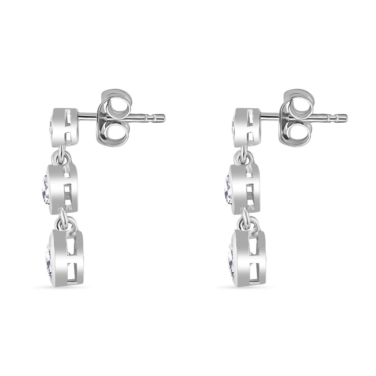 J Francis gefertigt mit SWAROVSKI Zirkonia Ohrringe 925 Silber rhodiniert