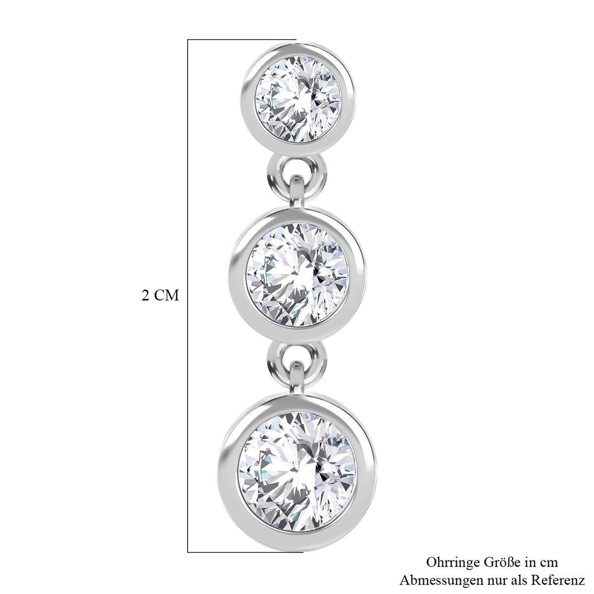 J Francis gefertigt mit SWAROVSKI Zirkonia Ohrringe 925 Silber rhodiniert