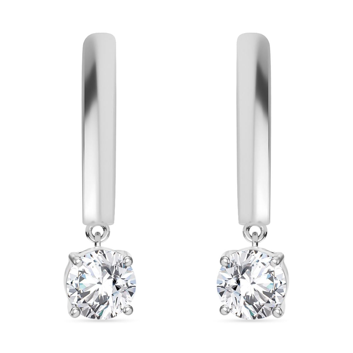 J Francis gefertigt mit SWAROVSKI Zirkonia Ohrringe 925 Silber Standard 1.95 ct